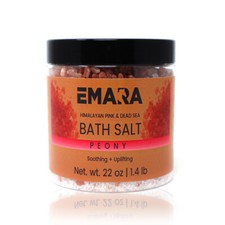 Peony Scented Himalayan Pink and Dead Sea Salt Bath Soak Rosehip Vitamin E Oil