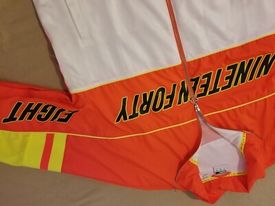 Mens PUMA Jacket L Large Orange White Athletic Nineteen Forty