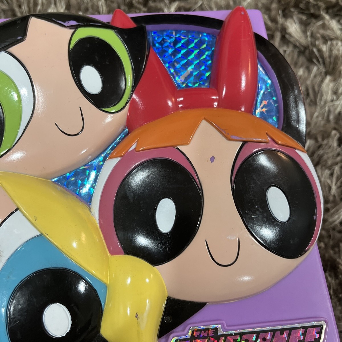 PowerPuff Girls 3D Purple Hard Plastic Lunch Box Purse 2000