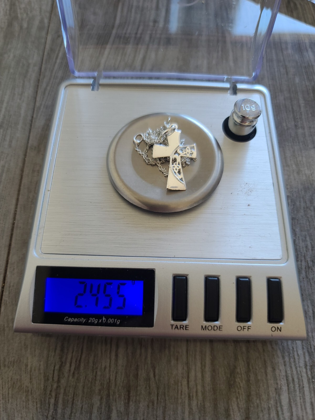 Sterling 925 Solid Silver Cross Pendant Rolo Chai… - image 16