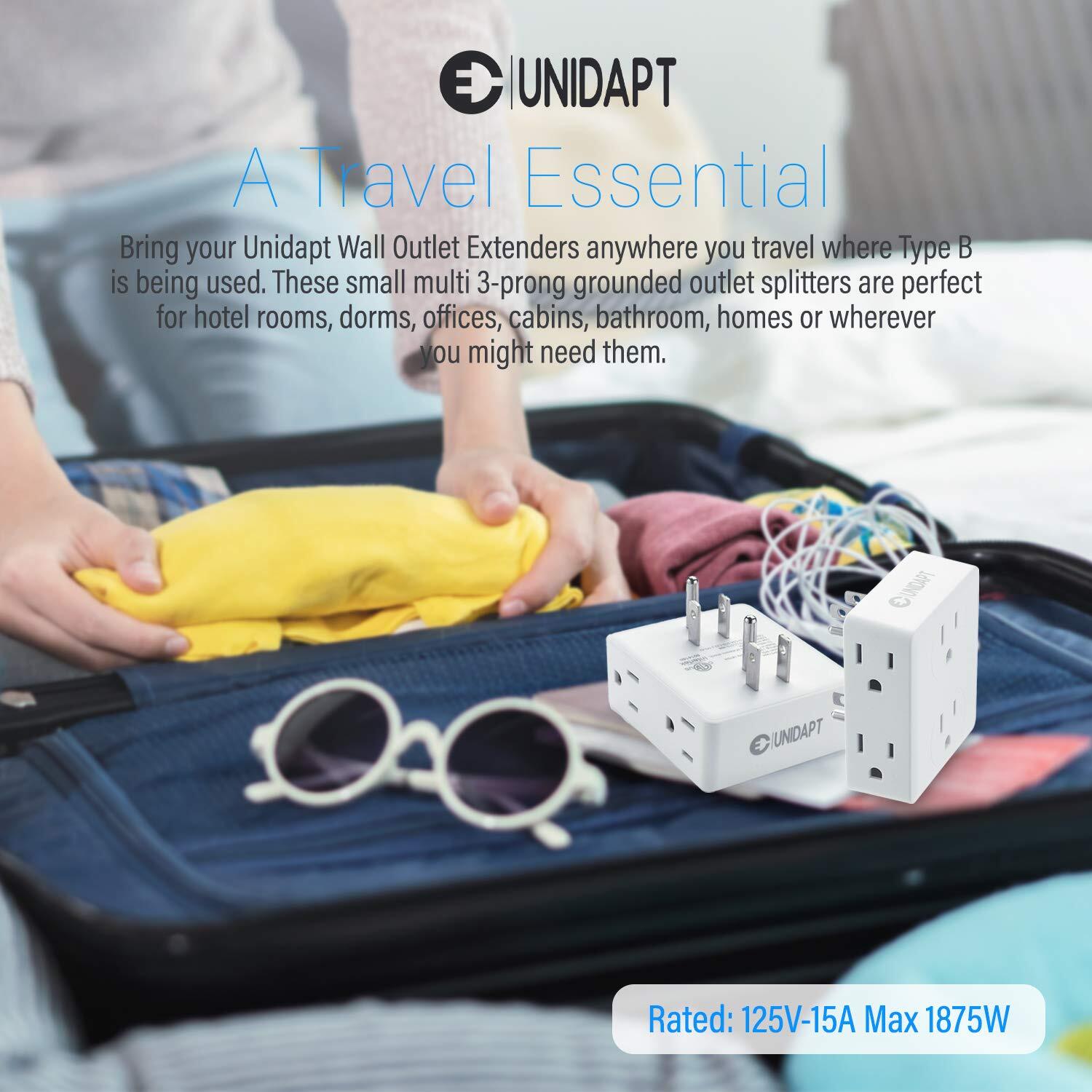 Multi Plug Outlet Splitter Multiple Outlet Extender Adapter with 6 Electrical...