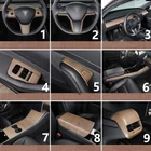 Wood Grain Interior Strip Cover Trim Decoration For Tesla Model 3 Y 2017-2023