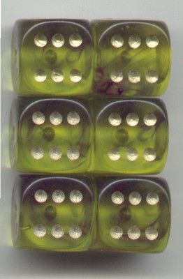 NEW Dice Set of 6 D6 (15mm) - Gem Blitz / Firefly Blue