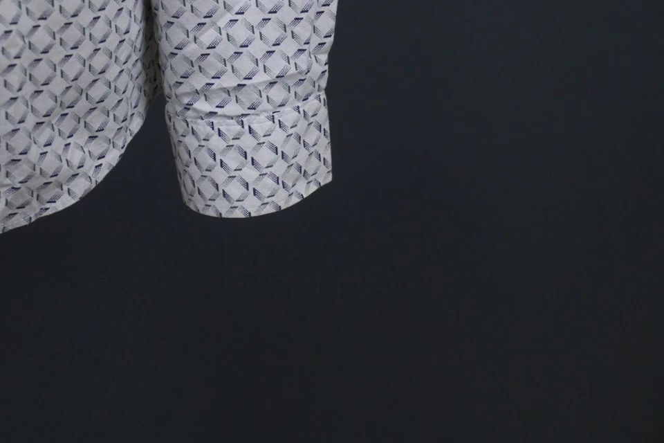 Lacoste Multi Geometric Cotton Collared Long Sleeve Button-Down Shirt Size XL - Image 4 of 4