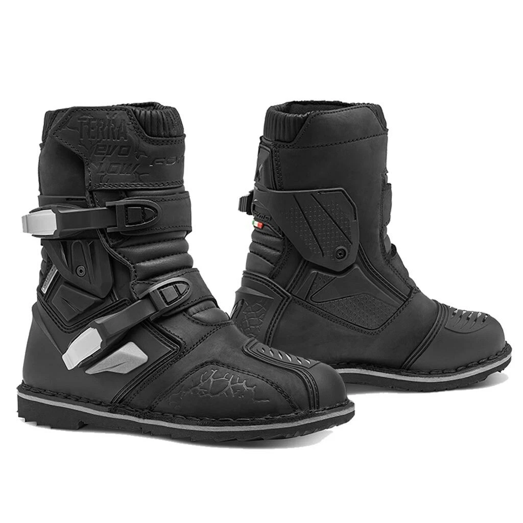 motorcycle boots | Forma Terra Low black waterproof adventure dual mid adv | eBay