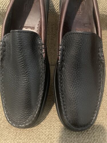 NEW ALLEN EDMONDS Westland Moc Penny Loafers Shoes Black & Brown Pebble  Mens 9D