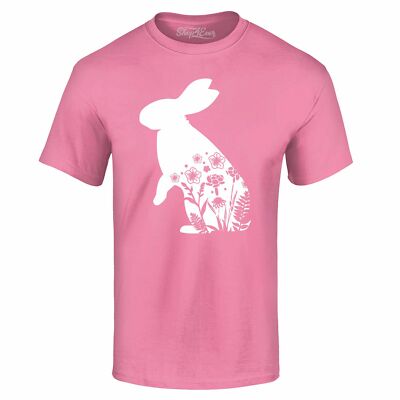 Easter Bunny Spring Flowers T-shirt Fun Cute Easter Rabbit Shirts