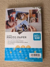 Pen+Gear Glossy Photo Paper 50 Sheets 4" x 6" 8.5 mil Any Inkjet Printer-Open 