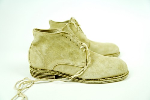 GUIDI 994 Horse Leather Reverse Lined Boots Men's Desert Beige 44 43 Wood Heel - Picture 3 of 15