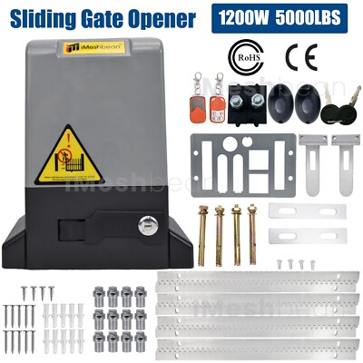 Rack Driven Sliding Gate Opener 1200W 5000LB w/Remote Control& 13.12FT Gear Rack