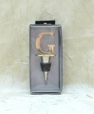 Initial "G" Monogram Metal Wine Stopper Wild Eye Designs Brand New In Box
