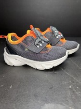 Carters Toddler Boys Dinosaur T-Rex Sneakers Sz 4M Gray Lighted Easy on Shoe