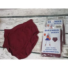LOT OF 2! New 90s J.B. BLOOMERS Briefs Cheer Dance Panty Youth Large Burgundy