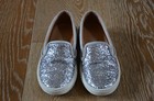 Salvatore Ferragamo Girls Silver Glitter Shoes Size EURO 30/US 12 GUC Italy! — photo 2