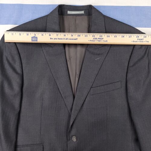 Versace Suit Jacket Mens 42L Wool Silk Peak Lapel Striped Blazer Wedding Office - Picture 16 of 17