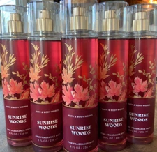 5 (FIVE) SUNRISE WOODS 8oz Fine Fragrance MIST Bath and & Body Works