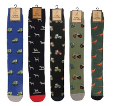 Men's Funky Novelty Wellie Sock Men Country Gift Socks Long Winter Sock Rydale