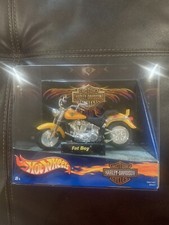 HOT WHEELS HARLEY DAVIDSON FAT BOY MOTORCYCLE 1:18 DIE CAST 2001 MATTEL *NEW*