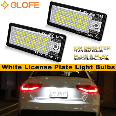 For Audi A3 A4 A6 A8 S3 S4 S6 Q7 LED License Plate Light Tag