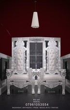 Lion King & Queen White Throne Chairs FOR HIRE - Weddings, Photoshoot, Films.