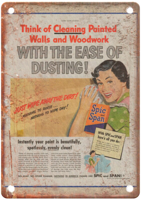 Vintage 1949 SPIC AND SPAN Soap Cleaner Ad Reproduction Metal Sign ZF519
