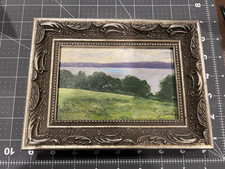 Vintage Original Oil Landscape Painting Signed J. Currie Ornate Frame Fine Art