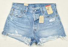 Levi's 501 Original High Rise Cut Off Denim Shorts Womens Size 33 Light Wash
