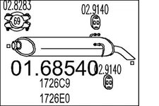 MTS 01.68540 Rear Muffler for Peugeot