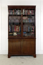 Georgian Library Bookcase Mahogany Glazed Cabinet 1820