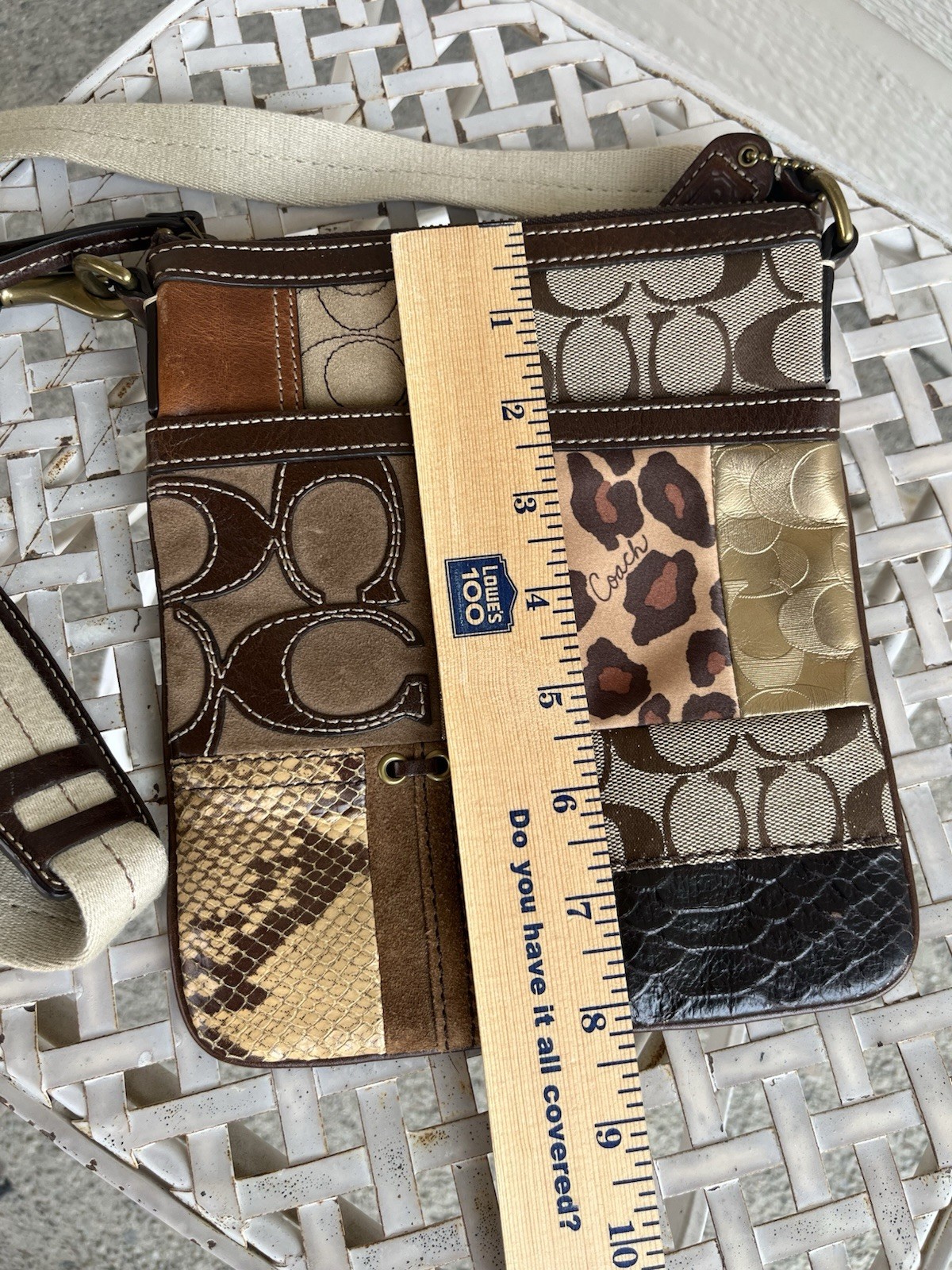 COACH Patchwork Animal Print Small Swing Pack Cro… - image 16