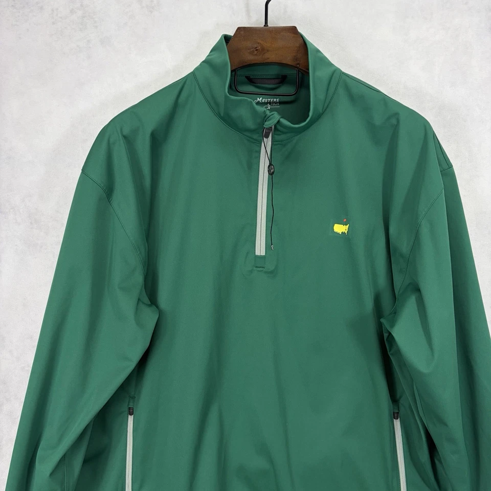 Masters Tech 1/4 Zip Windbreaker Mens XL Green Golf Pullover Jacket Outerwear - Image 2 of 4