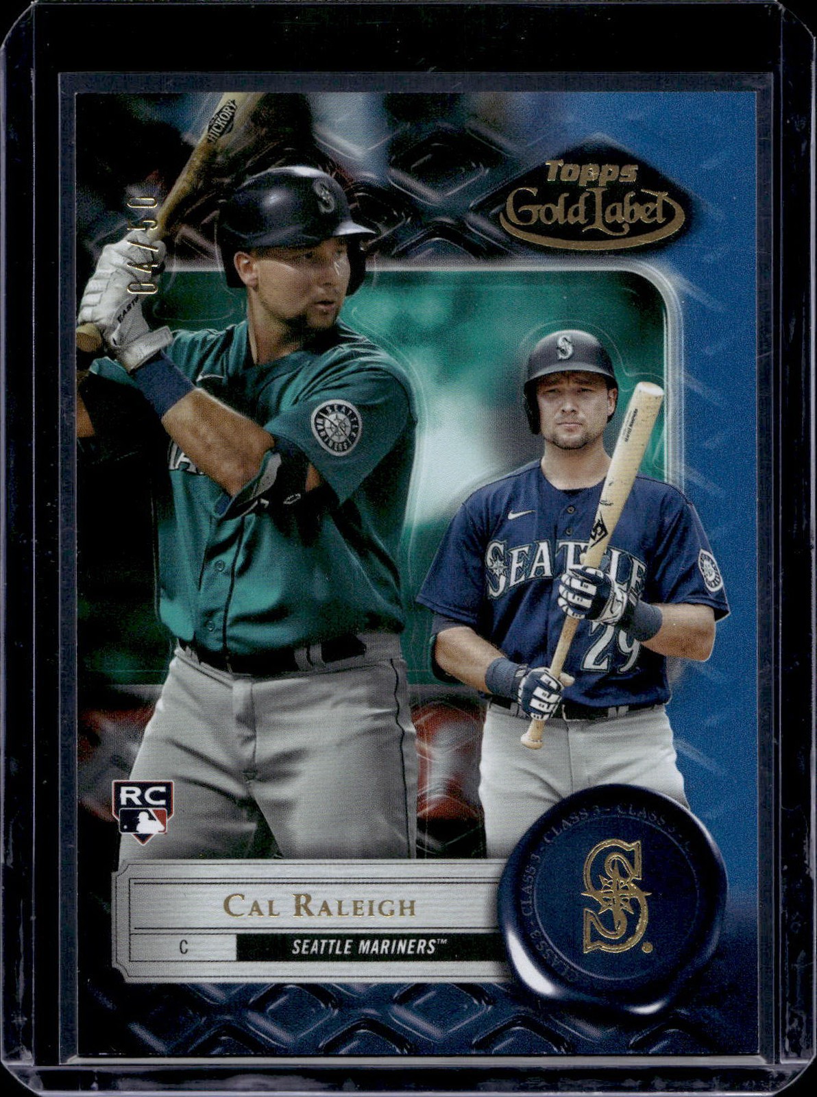 2022 Topps Gold Label Cal Raleigh Class 3 Blue /50 RC Seattle Mariners 7