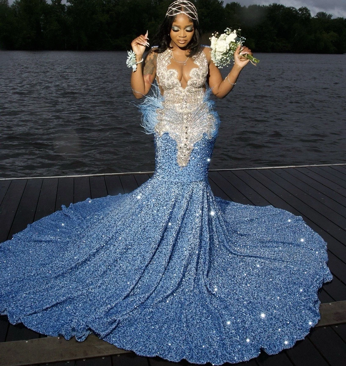 beaded fringe prom dress ZEHRA Bead Fringe Prom Dress - Elegant Strapless Gown main image 0