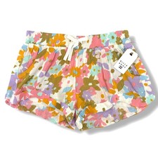 Billabong Mad For You Gauze Crinkle Floral Garden Shorts Girls Sz L 12 Pull On