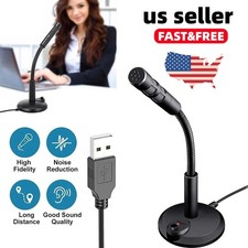 Mini USB Condenser Microphone with Stand - Plug  Play for PC/Laptop/Mac