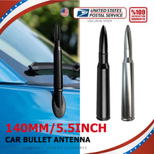 FOR FORD F150 F250 50 CAL CALIBER BULLET ALUMINUM SHORT ANTENNA BLACK SILVER RED