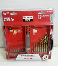 Milwaukee 15 PC SHOCKWAV RED HELIX Titanium Drill Bit Set 48-89-4630 