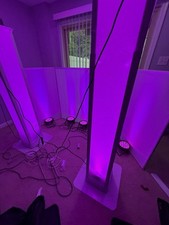  2 On - Stage 6  White Stands w/Shims  4 Piece American DJ Facade W/lighting.