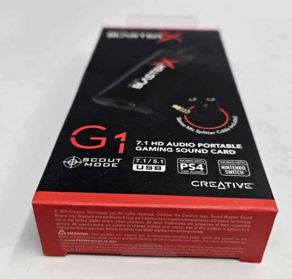 Creative Sound BlasterX G1 7.1 Portable Gaming USB w/Mic Splitter included - NEW - Image 4 of 4