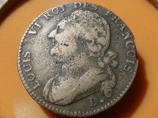 LOUIS XVI 12 DENIERS 1793 D (POINT) RARE & BELLE QUALITE TB !