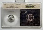 1945 Mercury Dime Rare Photo Certified Coin Institute PCI Old Vintage Slab