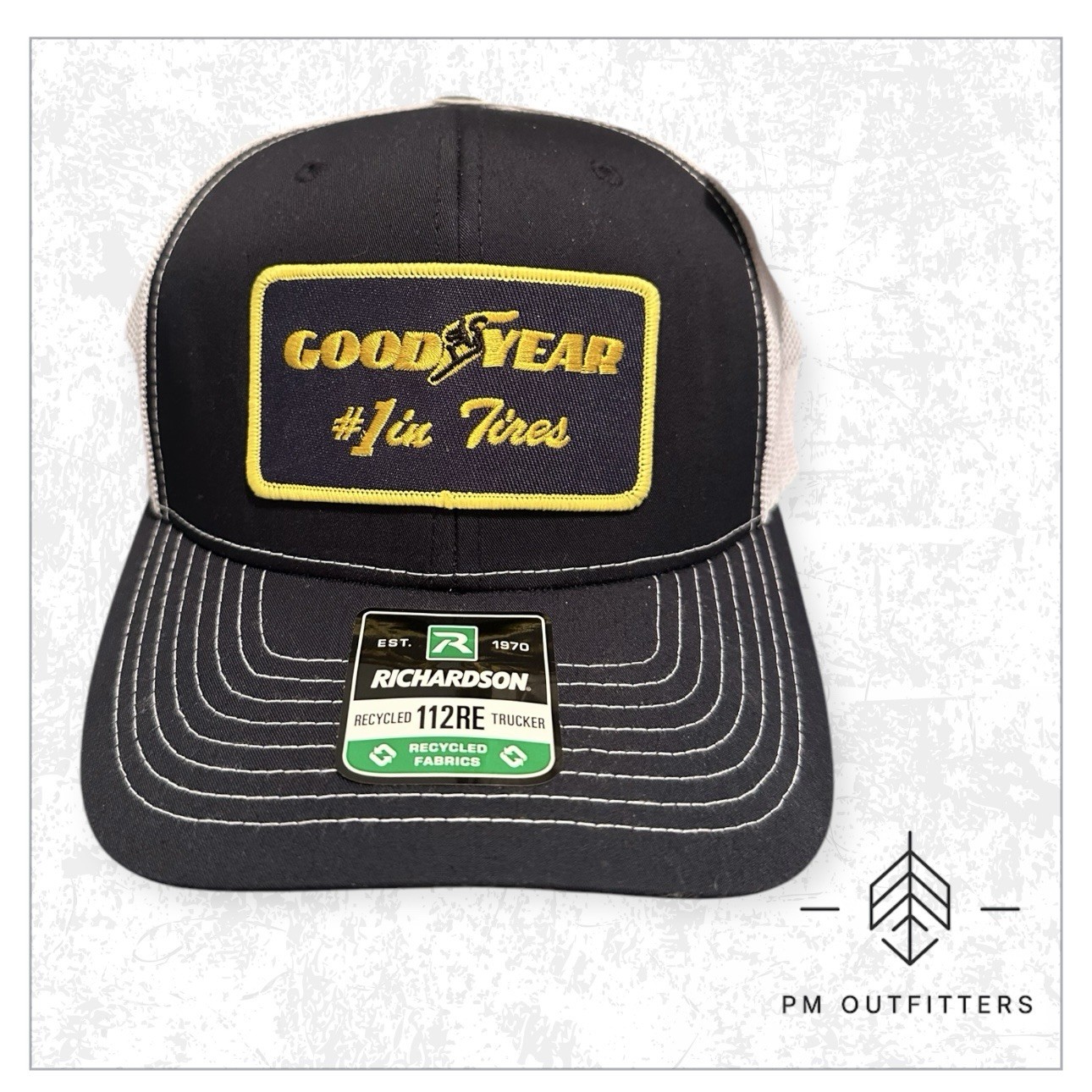 Vintage Retro Good Year Tires Patch Richardson 112 Sustainable Trucker Hat