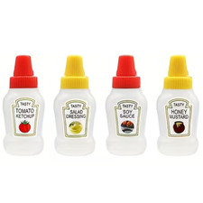 4pcs Mini Sauce Bottles 25ml Portable Condiment Squeeze Bottles Bento