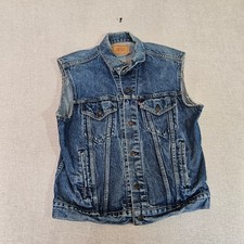 RARE Size Vintage 80s Levi  s Custom Vest 46L USA Tall Biker Grunge