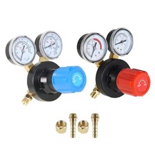 2 PCS Dual Welding Gas Gauges,Oxygen CGA-540 Acetylene CGA-510 Regulators