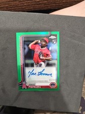 2025 Topps Chrome Update Jose Fermin Green Refractor Auto # 87/199 AC-JF
