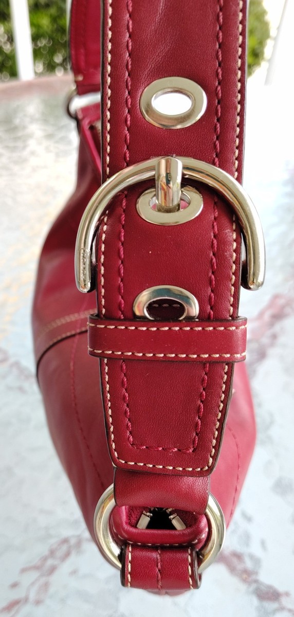 Coach SMALL Vintage F10908 Red Soho Y2K Leather Hobo Bag | eBay