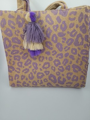 America & Beyond Large Tote Bag Lilac Cheetah