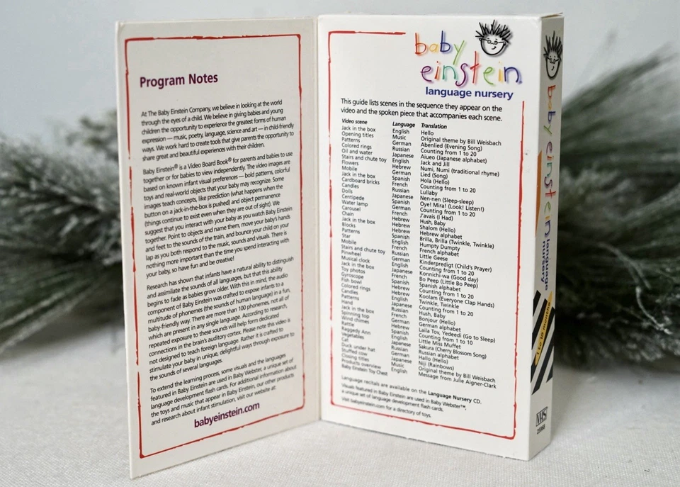 Baby Einstein: Language Nursery VHS Tape 2000 Ages 1-18 Months Educational Film - Image 3 of 4