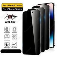 Max Privacy Screen Protector For iPhone17 16 15 14 13 12 Pro Tempered Glass Lot